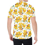 Yellow Alstroemeria Pattern Print Men's Shirt