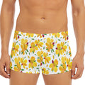 Yellow Alstroemeria Pattern Print Men's Short Boxer Briefs
