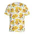 Yellow Alstroemeria Pattern Print Men's Athletic T-Shirt