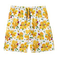 Yellow Alstroemeria Pattern Print Men's Swim Trunks