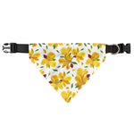 Yellow Alstroemeria Pattern Print Over The Collar Dog Bandana