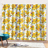 Yellow Alstroemeria Pattern Print Pencil Pleat Curtains