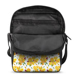 Yellow Alstroemeria Pattern Print Rectangular Crossbody Bag