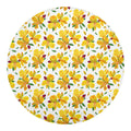 Yellow Alstroemeria Pattern Print Round Blanket