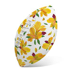 Yellow Alstroemeria Pattern Print Rugby Ball