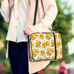 Yellow Alstroemeria Pattern Print Shoulder Strap Bible Bag