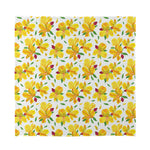 Yellow Alstroemeria Pattern Print Silk Bandana