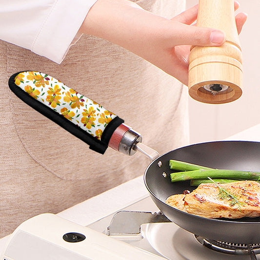 Yellow Alstroemeria Pattern Print Skillet Handle Cover