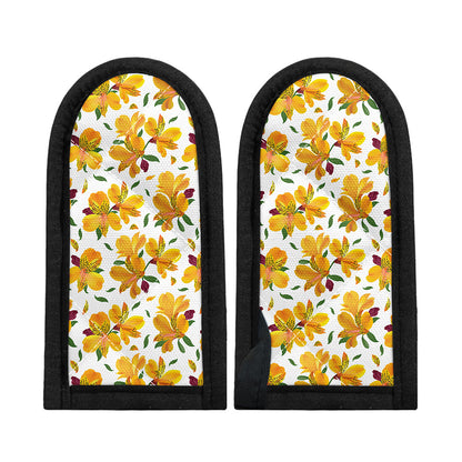 Yellow Alstroemeria Pattern Print Skillet Handle Cover