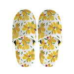 Yellow Alstroemeria Pattern Print Slippers