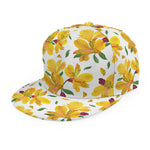 Yellow Alstroemeria Pattern Print Snapback Cap