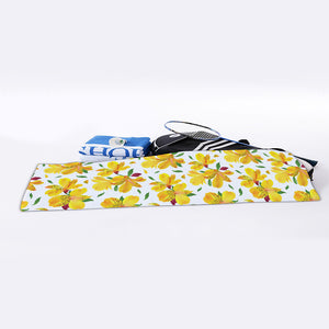 Yellow Alstroemeria Pattern Print Sports Towel