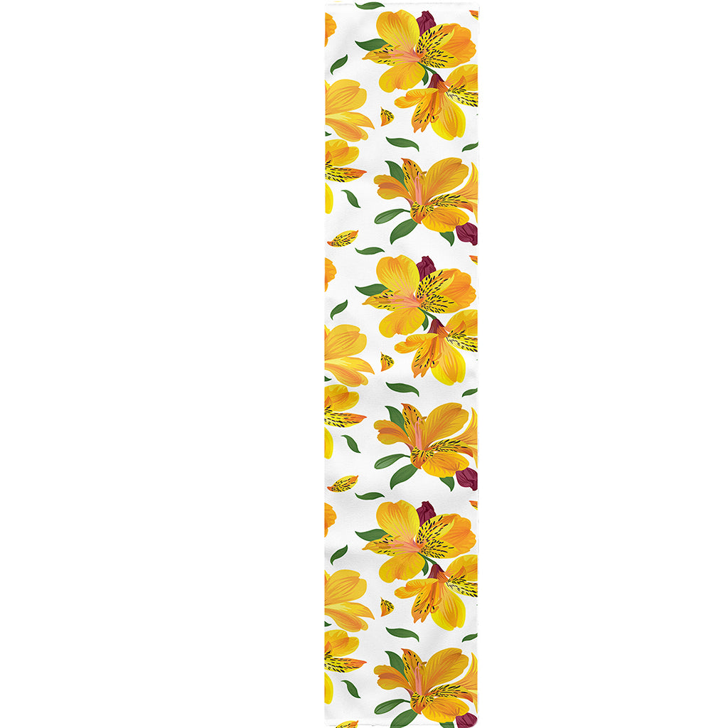 Yellow Alstroemeria Pattern Print Table Runner