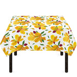 Yellow Alstroemeria Pattern Print Tablecloth