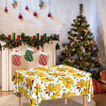 Yellow Alstroemeria Pattern Print Tablecloth