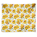 Yellow Alstroemeria Pattern Print Tapestry