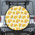 Yellow Alstroemeria Pattern Print Tire Cover