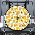 Yellow Alstroemeria Pattern Print Tire Cover With Camera Hole