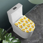 Yellow Alstroemeria Pattern Print Toilet Lid Cover