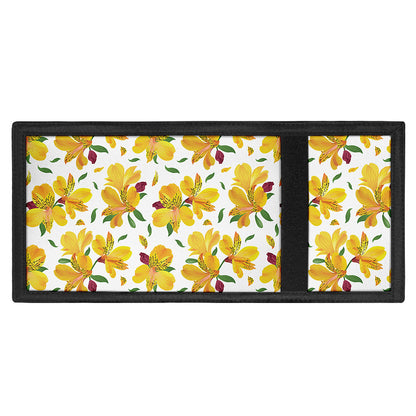 Yellow Alstroemeria Pattern Print Trifold Wallet