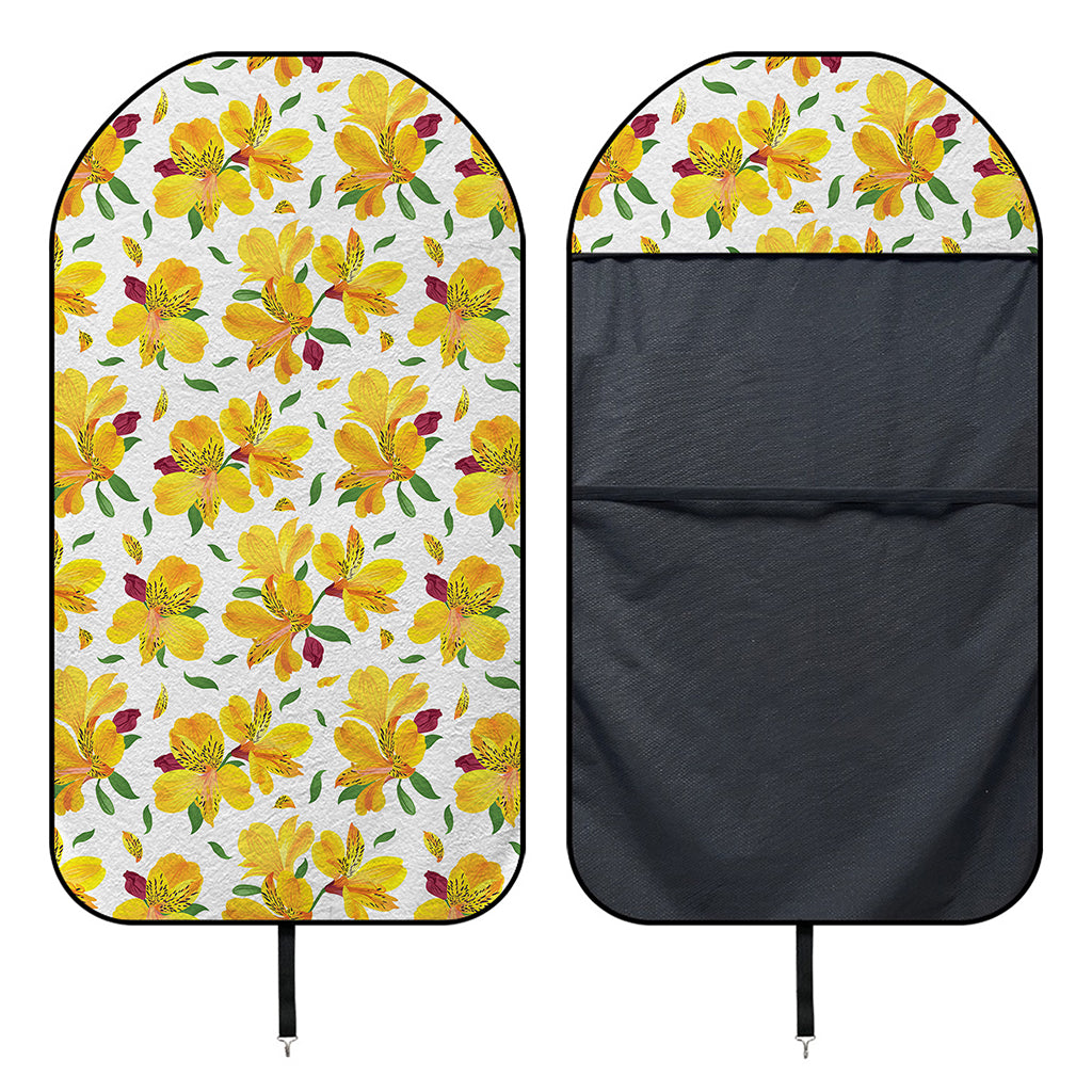 Yellow Alstroemeria Pattern Print Waterproof Car Seat Cover