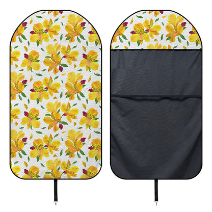 Yellow Alstroemeria Pattern Print Waterproof Car Seat Cover