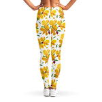 Yellow Alstroemeria Pattern Print Women's Leggings
