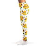 Yellow Alstroemeria Pattern Print Women's Leggings