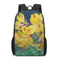 Yellow Alstroemeria Print 17 Inch Backpack