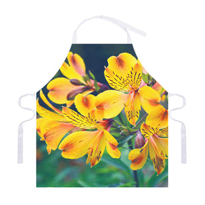 Yellow Alstroemeria Print Adjustable Apron