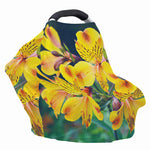 Yellow Alstroemeria Print Baby Seat Cover