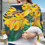 Yellow Alstroemeria Print Baby Seat Cover