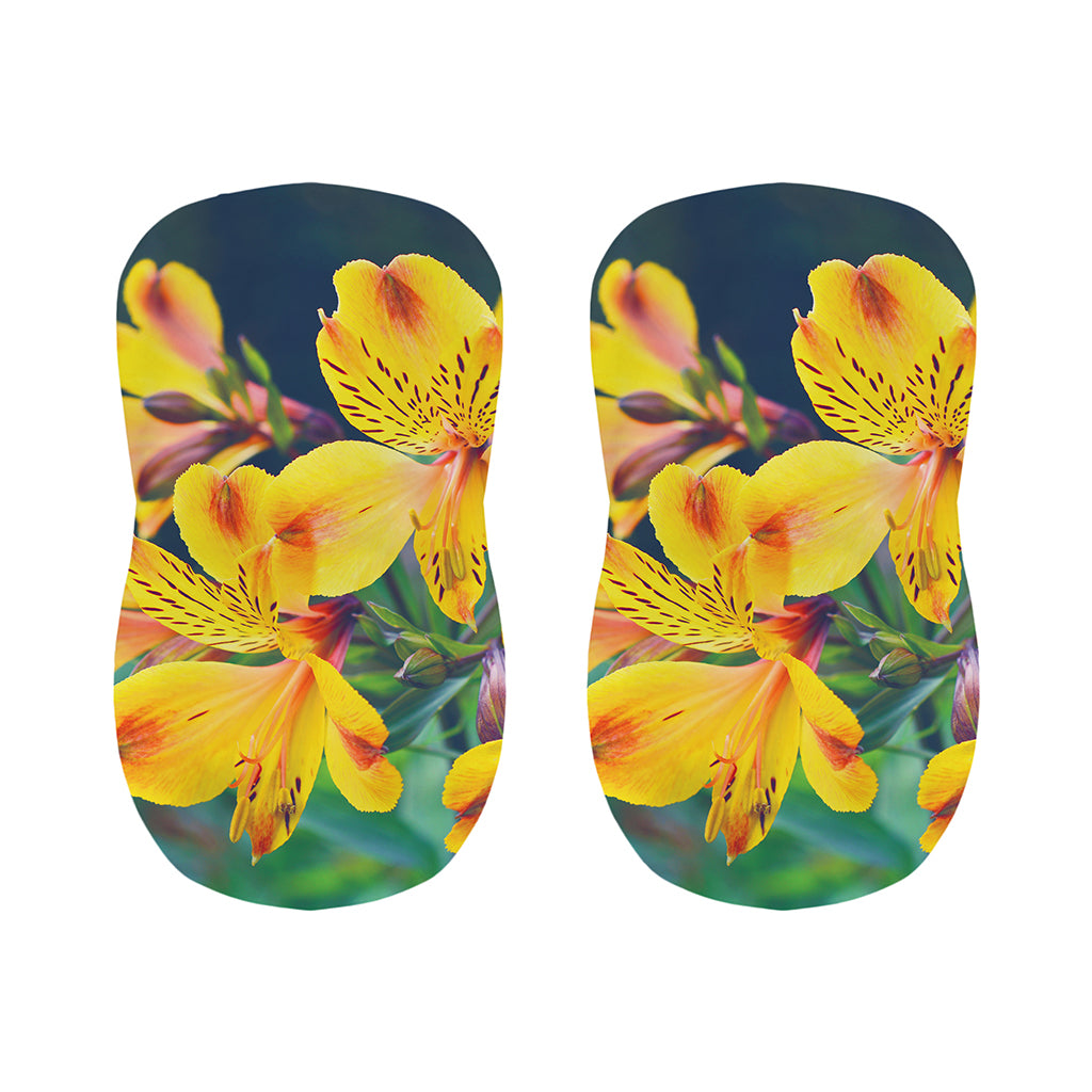 Yellow Alstroemeria Print Bar Stool Covers