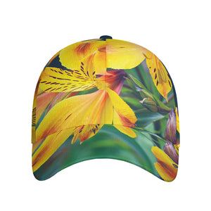 Yellow Alstroemeria Print Baseball Cap