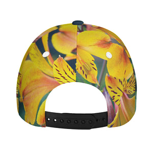 Yellow Alstroemeria Print Baseball Cap