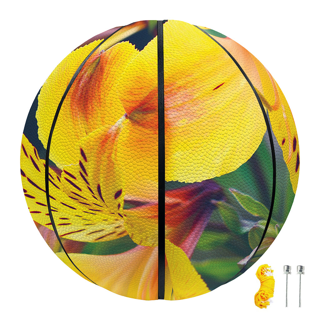 Yellow Alstroemeria Print Basketball