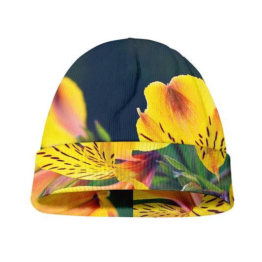 Yellow Alstroemeria Print Beanie