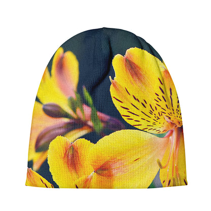 Yellow Alstroemeria Print Beanie