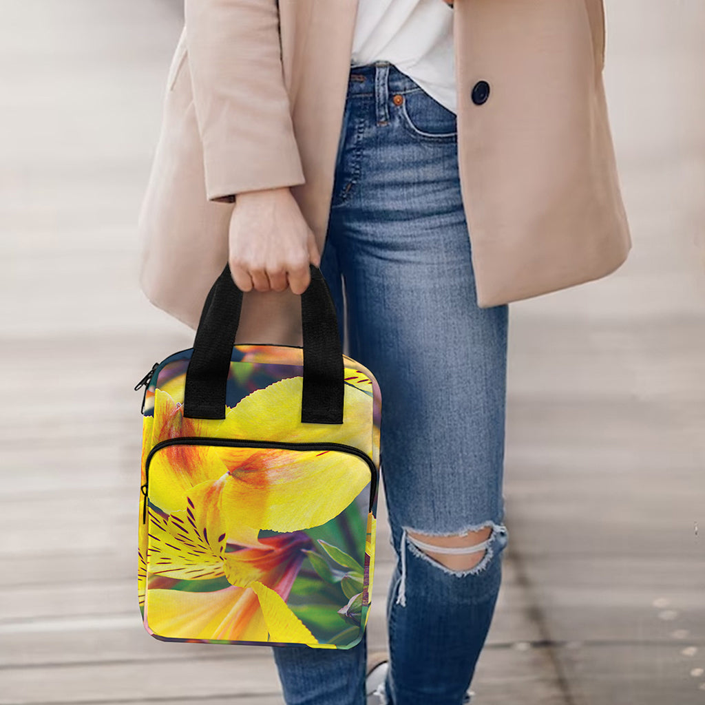Yellow Alstroemeria Print Bible Tote Bag