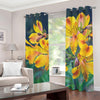 Yellow Alstroemeria Print Blackout Grommet Curtains