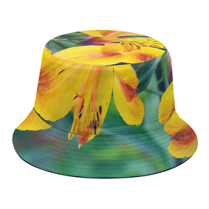 Yellow Alstroemeria Print Bucket Hat