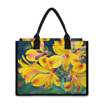 Yellow Alstroemeria Print Canvas Tote Bag