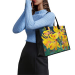 Yellow Alstroemeria Print Canvas Tote Bag