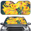 Yellow Alstroemeria Print Car Windshield Sun Shade