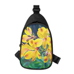 Yellow Alstroemeria Print Chest Bag