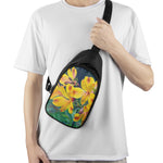 Yellow Alstroemeria Print Chest Bag