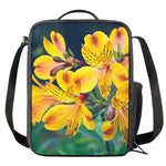 Yellow Alstroemeria Print Crossbody Lunch Bag