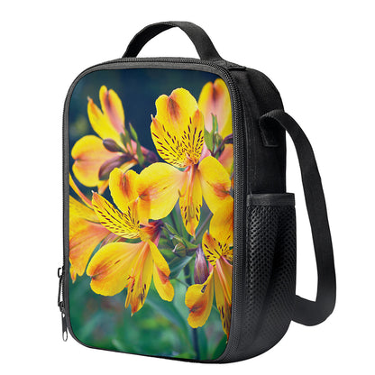 Yellow Alstroemeria Print Crossbody Lunch Bag