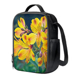 Yellow Alstroemeria Print Crossbody Lunch Bag