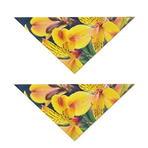 Yellow Alstroemeria Print Dog Bandana